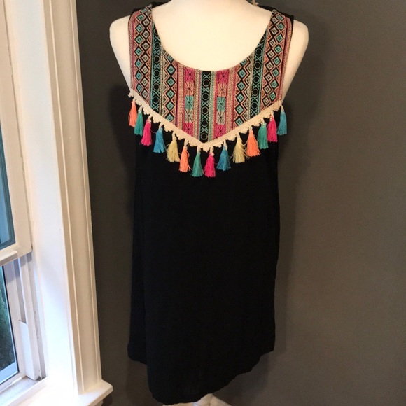 Entro NWT Black Dress with Fringe! Size Small! - Picture 2 of 3